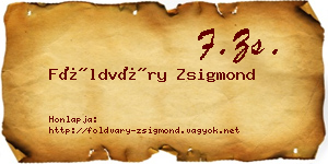 Földváry Zsigmond névjegykártya
