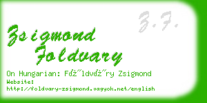 zsigmond foldvary business card