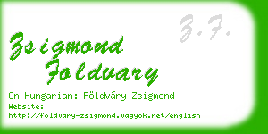 zsigmond foldvary business card
